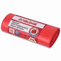 Мешки для мусора 60 л, красный, в рулоне 20 шт., ПНД, 10 мкм, 680х580 мм, LAIMA, 606702 в Нижнем Тагиле Мешки для мусора 60 л, красный, в рулоне 20 шт., ПНД, 10 мкм, 680х580 мм, LAIMA, 606702 в Нижнем Тагиле