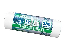 Мешки для мусора 180 л, прозрачные, в рулоне 10 шт., ПВД, 30 мкм, 1100х930 мм, PROFESSIONAL, 180104408 в Нижнем Тагиле