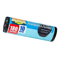 Мешки для мусора 180 л, с ушками, черные, в рулоне 10 шт., ПНД, 20 мкм, 1150х800 мм, Крепак, 4607075710498 в Нижнем Тагиле Мешки для мусора 180 л, с ушками, черные, в рулоне 10 шт., ПНД, 20 мкм, 1150х800 мм, Крепак, 4607075710498 в Нижнем Тагиле