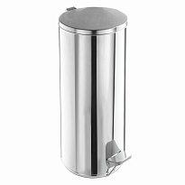 Ведро для мусора с педалью, усиленное, Титан, 30 л, кольцо под мешок, нержавеющая сталь, хром в Нижнем Тагиле