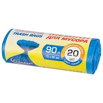 Мешки для мусора 90 л, синие, в рулоне 20 шт., ПНД, 14 мкм, 900х700 мм, LAIMA ULTRA, 607693 в Нижнем Тагиле