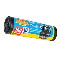 Мешки для мусора 180 л, черные, в рулоне 10 шт., ПНД, 20 мкм, 1150х800 мм, Крепак, 4607075710481 в Нижнем Тагиле Мешки для мусора 180 л, черные, в рулоне 10 шт., ПНД, 20 мкм, 1150х800 мм, Крепак, 4607075710481 в Нижнем Тагиле