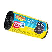 Мешки для мусора 120 л, черные, в рулоне 30 шт., ПНД, 15 мкм, 1100х700 мм, Крепак, 4607075710122 в Нижнем Тагиле Мешки для мусора 120 л, черные, в рулоне 30 шт., ПНД, 15 мкм, 1100х700 мм, Крепак, 4607075710122 в Нижнем Тагиле