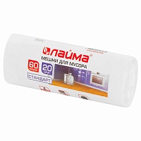 Мешки для мусора 60 л, белые, в рулоне 20 шт., ПНД, 7 мкм, 680х580 мм, LAIMA, 605539 в Нижнем Тагиле Мешки для мусора 60 л, белые, в рулоне 20 шт., ПНД, 7 мкм, 680х580 мм, LAIMA, 605539 в Нижнем Тагиле