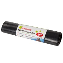 Мешки для мусора 240 л, черные, в рулоне 5 шт., ПВД 30 мкм, 1300х900 мм, Любаша, 605338 в Нижнем Тагиле Мешки для мусора 240 л, черные, в рулоне 5 шт., ПВД 30 мкм, 1300х900 мм, Любаша, 605338 в Нижнем Тагиле