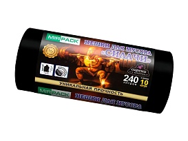 Мешки для мусора 240 л, ароматизированные, черные, в рулоне 10 шт., ПВД 40 мкм, 1500х1100 мм, СИЛАЧИ, sil24011110 в Нижнем Тагиле