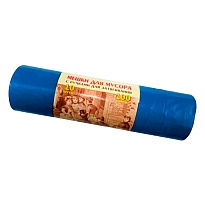 Мешки для мусора 100 л, с завязками, синие, в рулоне 10 шт., ПВД, 40 мкм, 840х670 мм, Концепция Быта Vitalux, 604933 в Нижнем Тагиле
