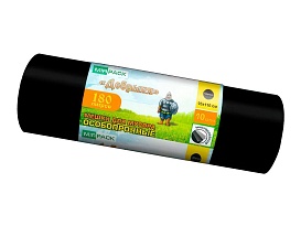 Мешки для мусора 180 л, ароматизированные, черные, в рулоне 10 шт., ПВД, 100 мкм, 1100х930 мм, Добрыня, Dob18010black в Нижнем Тагиле
